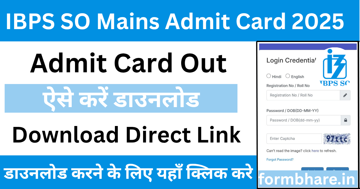 IBPS SO Mains Admit Card 2025 OUT