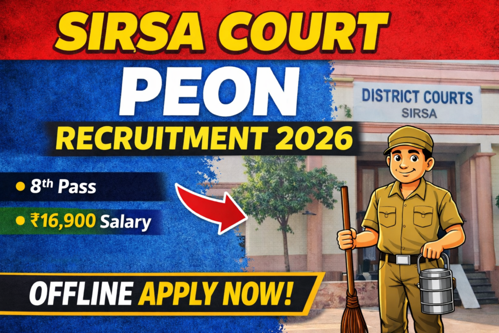 Sirsa District Court Peon Recruitment 2026